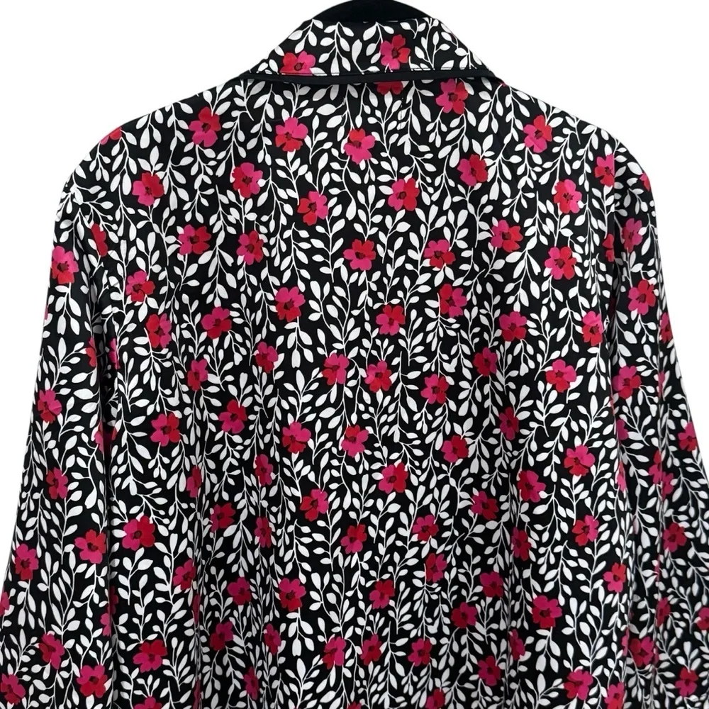 Kate Spade Floral Pajama Button up Top Comfy‎ Cute Chic Women's Size L